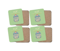 Thumbnail for Rodriguez Ballon International Airport AQP Coaster 4-Pieces-Set - Light Green