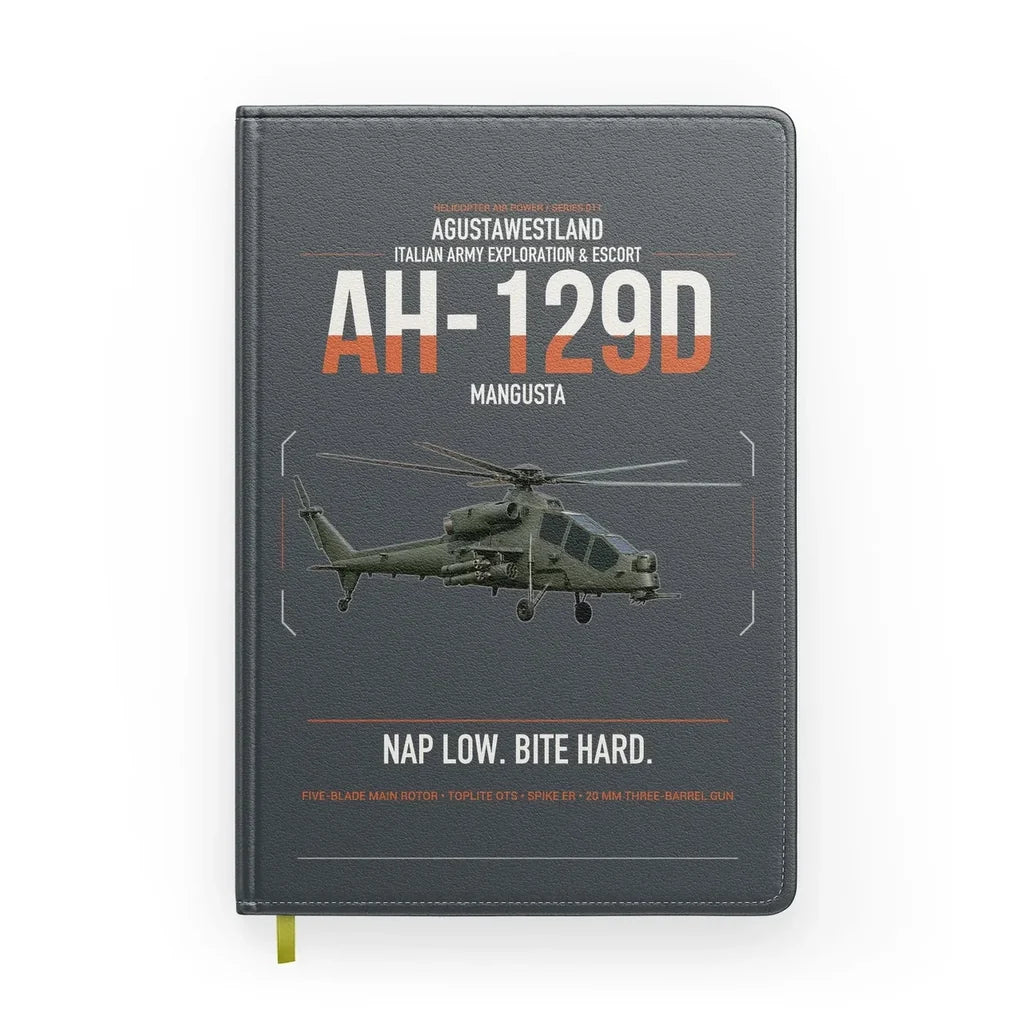 AgustaWestland AH-129D Mangusta design on gray notebook