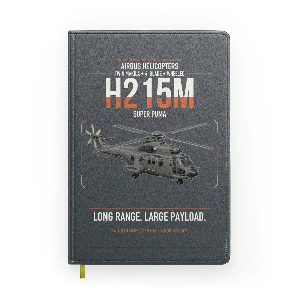 Airbus H215M design on gray notebook