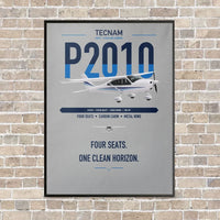 Thumbnail for Tecnam P2010 vertical canvas print - framed - light gray background