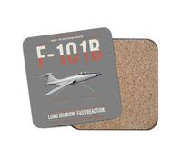 Thumbnail for F-101B Voodoo design on gray 1 piece coaster