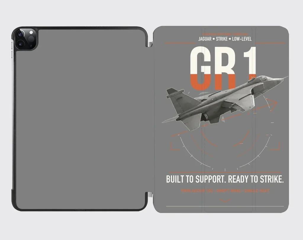 SEPECAT Jaguar GR1 design on gray ipad tablet case