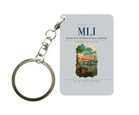 Thumbnail for Quad City International Airport (MLI) design on light gray key chain