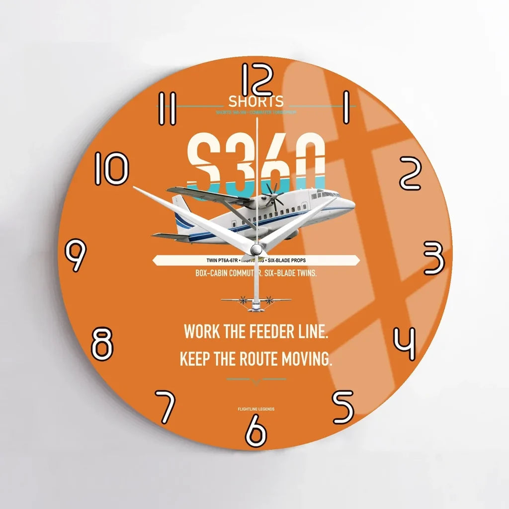 Shorts 360-300 design on orange no frame wall clock