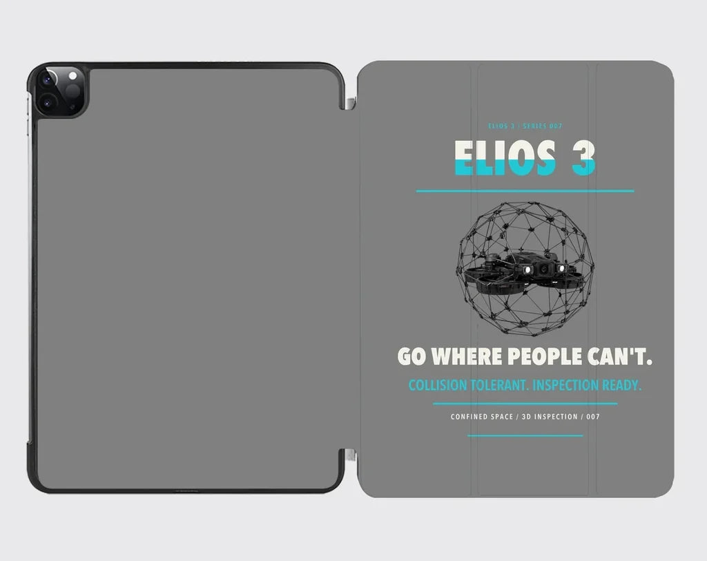 Flyability Elios 3 design on gray ipad tablet case