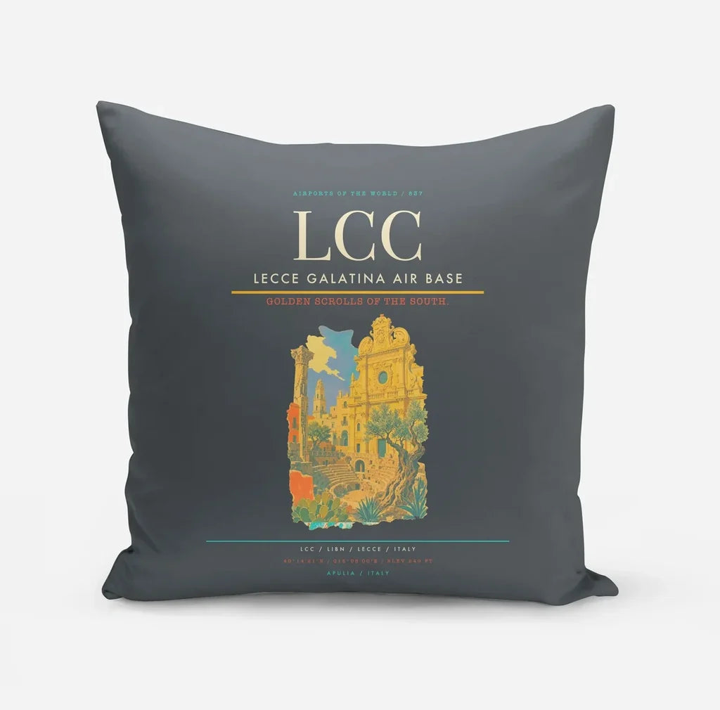 Lecce Galatina Air Base (LCC) design on gray pillow