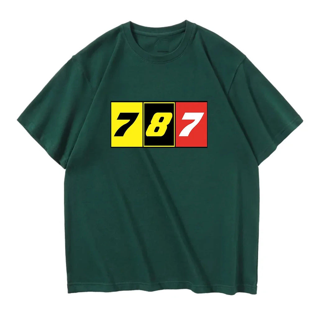 Flat Colourful 787 Designed Relax Fit T-Shirts - view 11