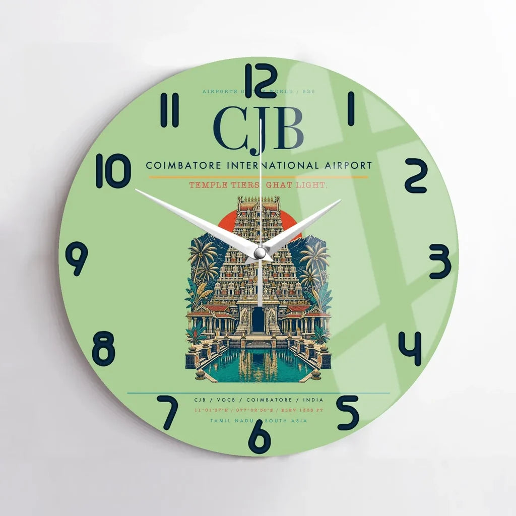 Coimbatore International Airport CJB Wall-Clock No-Frame - Light Green