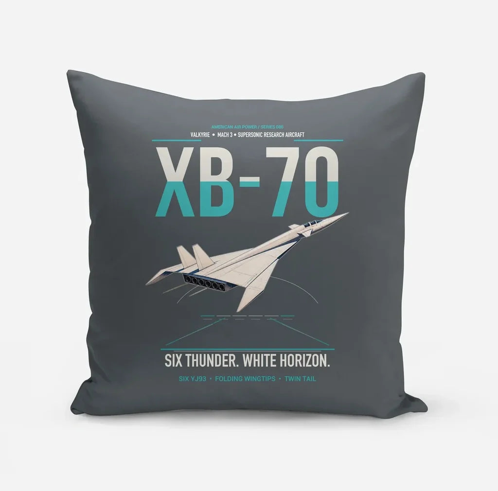 XB-70A Valkyrie design on gray pillow