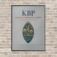 Thumbnail for Boryspil International Airport KBP - Canvas Framed - Light Gray