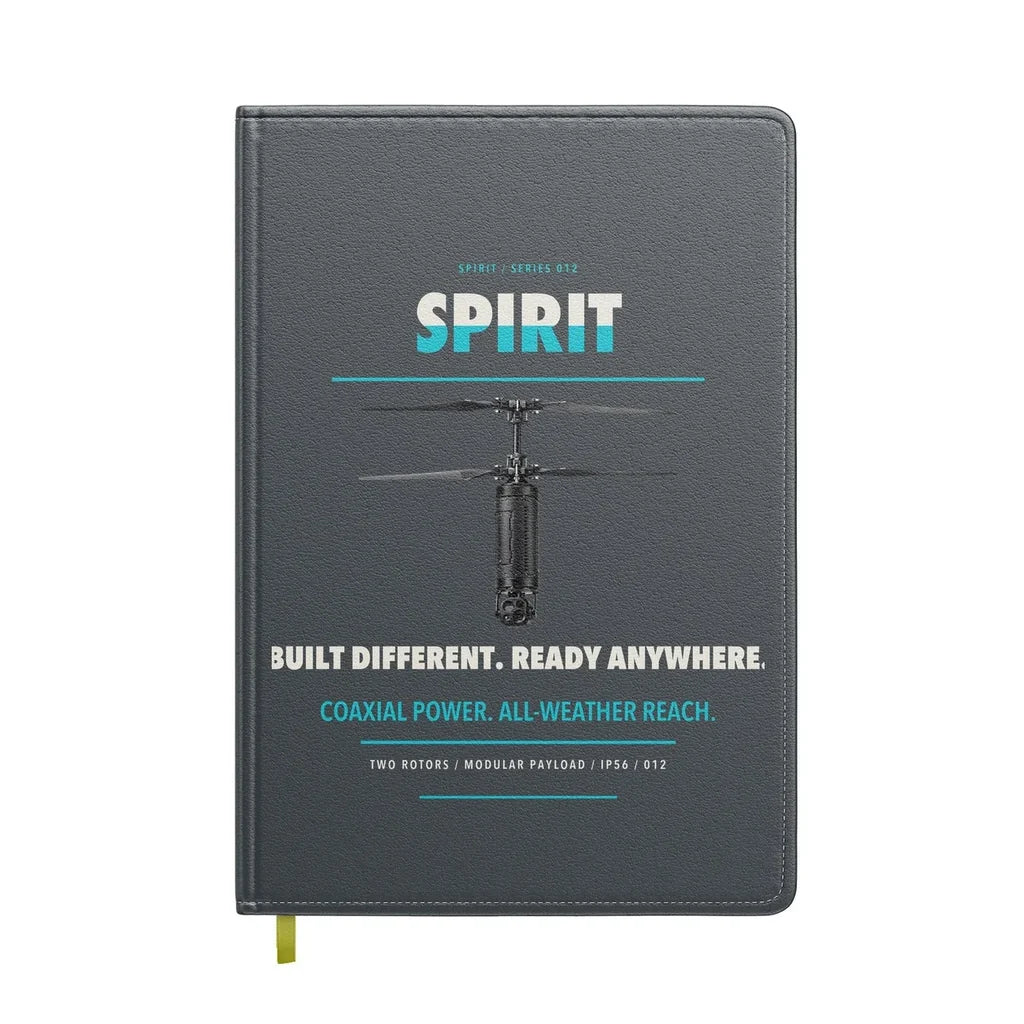 Ascent AeroSystems Spirit design on gray notebook