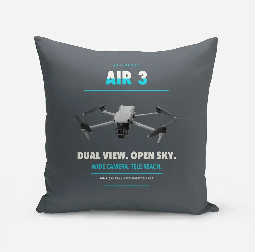 DJI Air 3 design on gray pillow
