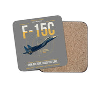Thumbnail for F-15C Eagle design on gray 1 piece coaster