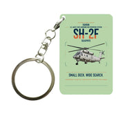 Thumbnail for Kaman SH-2F Seasprite design on light green designed key chain, double-side print