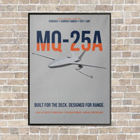 Thumbnail for MQ-25A STINGRAY vertical canvas print - framed - light gray background