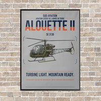Thumbnail for Sud Aviation SE 3130 Alouette II vertical canvas print - framed - light gray background