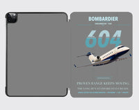 Thumbnail for Bombardier Challenger 604 design on gray ipad tablet case