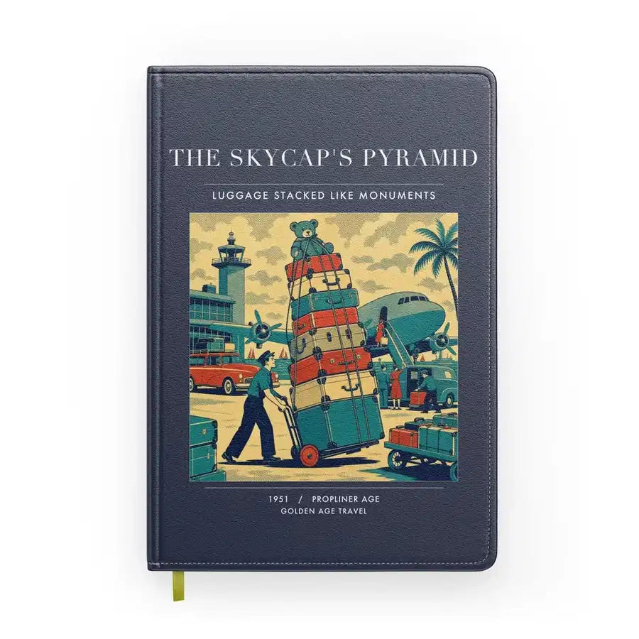 VINTAGE G4379 - The Skycap's Pyramid - Designed Notebooks design on navyblue