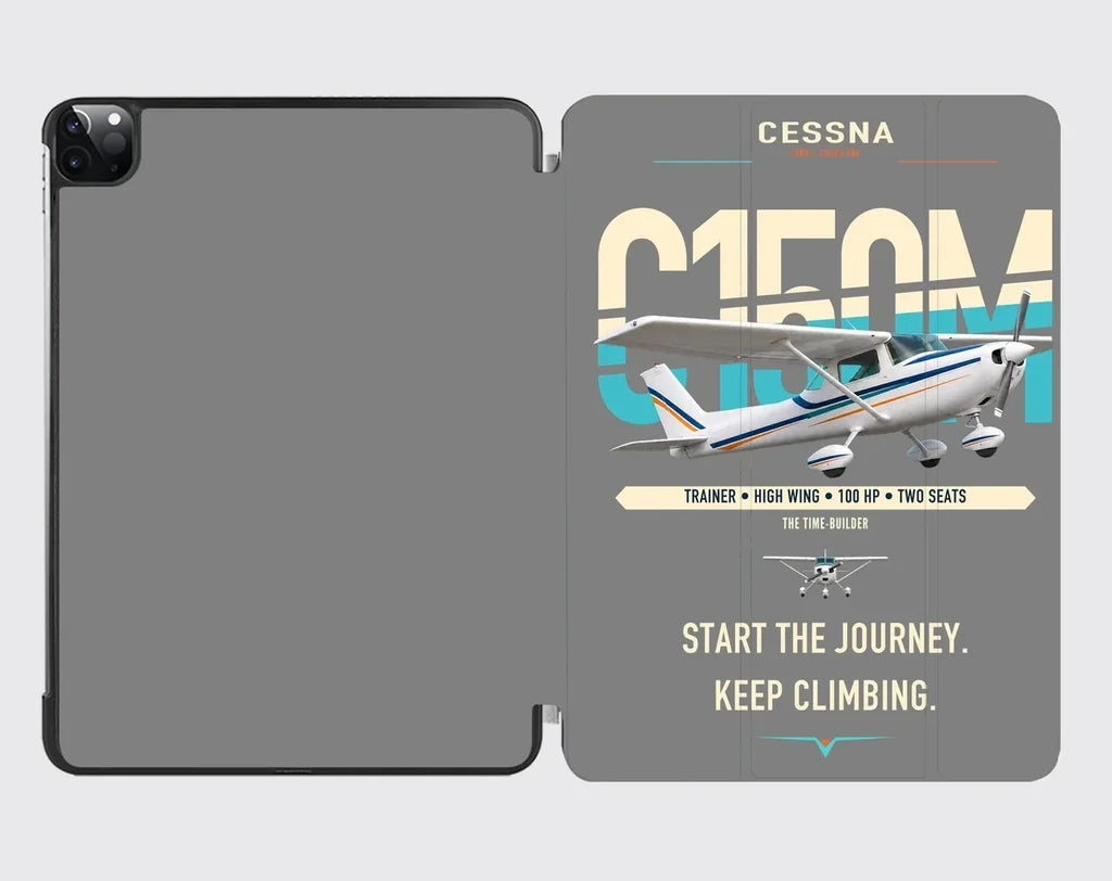 Cessna 150M design on gray ipad tablet case