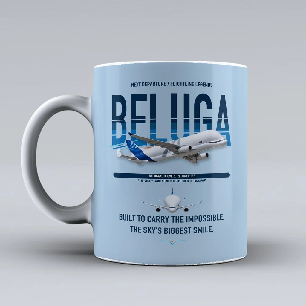 BelugaXL Mug design on light blue airbus