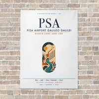 Thumbnail for Pisa Airport Galileo Galilei PSA vertical canvas print - no frame - white background