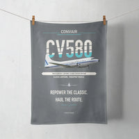 Thumbnail for Convair 580 design on gray towel