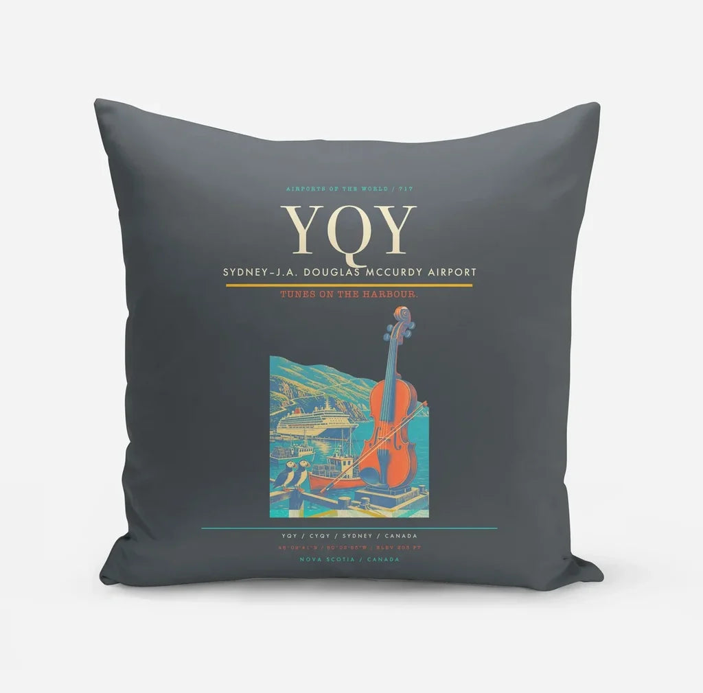 Sydney–J.A. Douglas McCurdy Airport (YQY) design on gray pillow