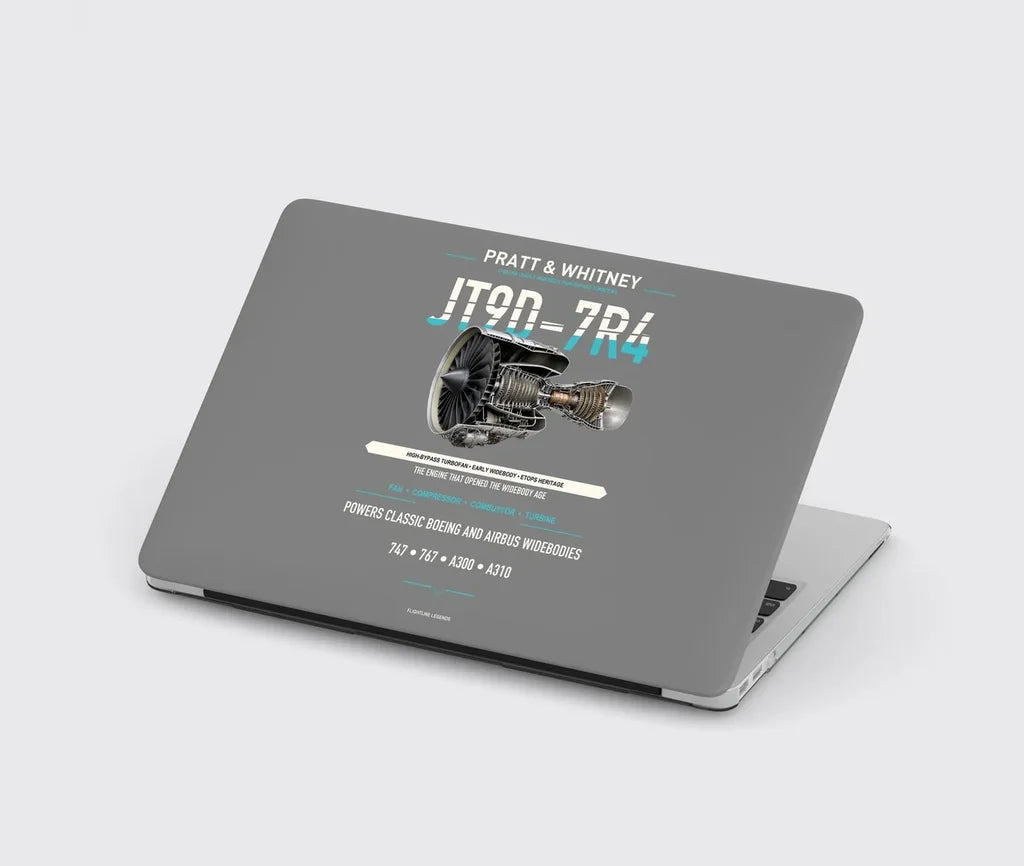 JT9D-7R4 design on gray MacBook case