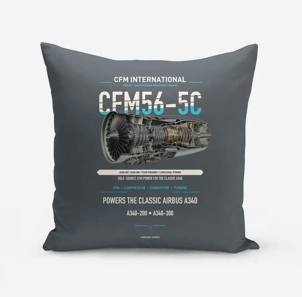 CFM56-5C design on gray pillow