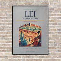 Thumbnail for Almería Airport LEI vertical canvas print - framed - light gray background
