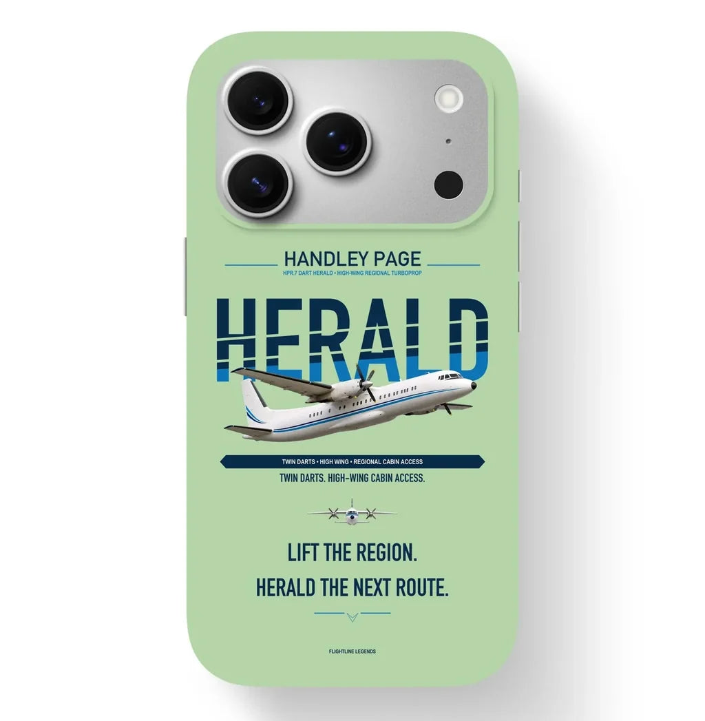 Handley Page HPR.7 Dart Herald Case design on light green iphone case