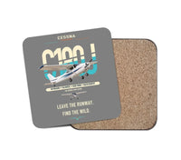 Thumbnail for Cessna 180J Skywagon design on gray 1 piece coaster