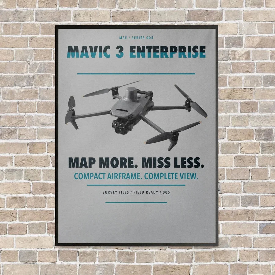 DJI Mavic 3 Enterprise vertical canvas print - framed - light gray background