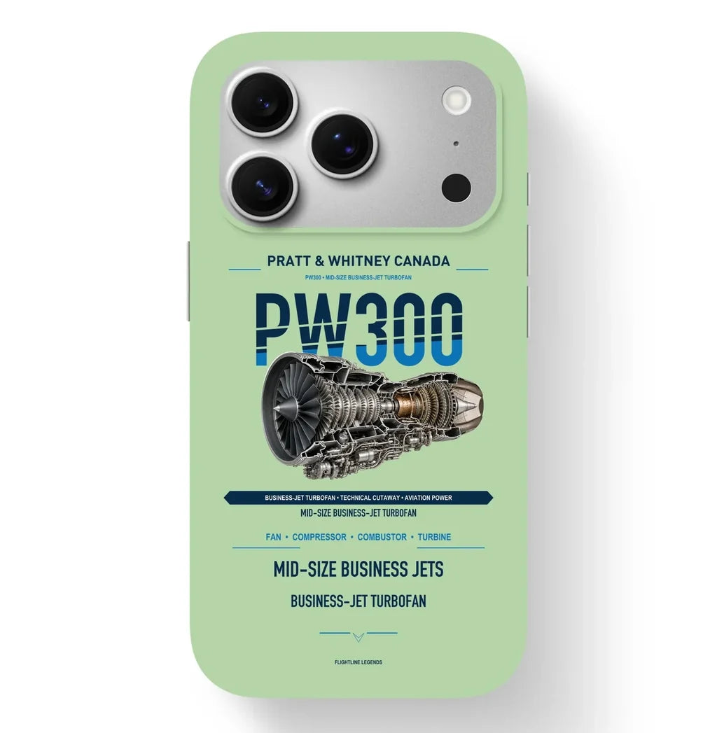 PW300 Case design on light green iphone case