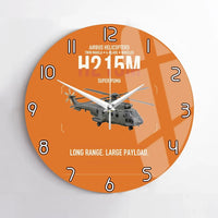 Thumbnail for Airbus H215M design on orange no frame wall clock