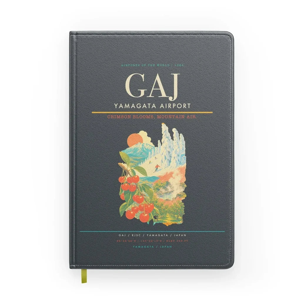 Yamagata Airport (GAJ) design on gray notebook