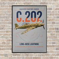 Thumbnail for Macchi C.202 Folgore vertical canvas print - framed - light gray background