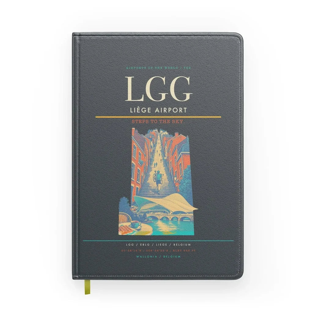 Liège Airport (LGG) design on gray notebook
