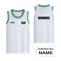 Thumbnail for Cabin Crew Text Designed Basketball Style Sports Tank Tops - view 11