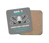 Thumbnail for DJI Neo 2 design on gray 1 piece coaster