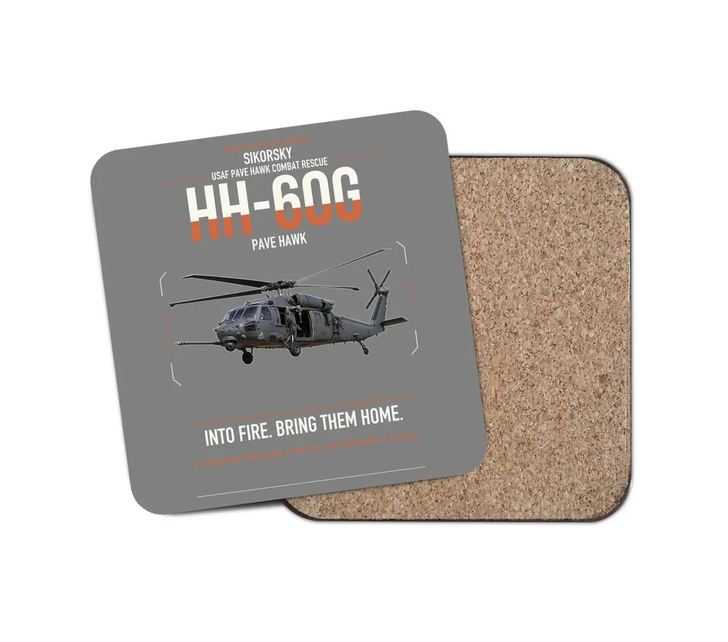 Sikorsky HH-60G Pave Hawk design on gray 1 piece coaster