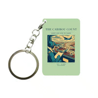 Thumbnail for VINTAGE G4198 - The Caribou Count - Designed Key Chain design on lightgreen