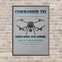 Thumbnail for Draganfly Commander 3XL vertical canvas print - framed - light gray background
