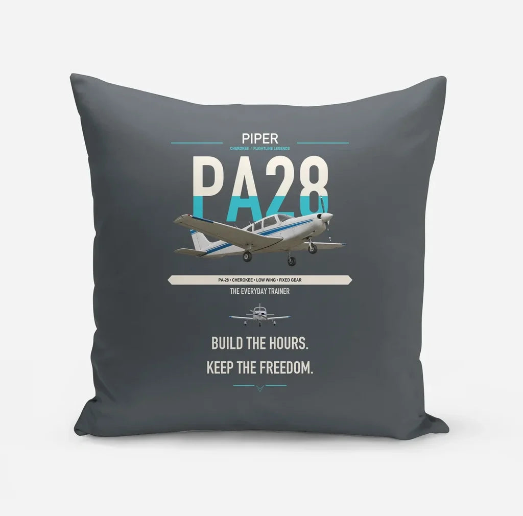 Piper PA-28 Cherokee design on gray pillow