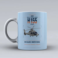 Thumbnail for Airbus H155 EC155 B1 design on light blue ceramic mug, double-side print