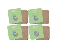 Thumbnail for Bacha Khan International Airport PEW Coaster 4-Pieces-Set - Light Green