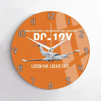 Thumbnail for RC-12X Guardrail Signals From Above design on orange no frame wall clock