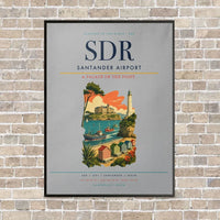 Thumbnail for Santander Airport SDR vertical canvas print - framed - light gray background