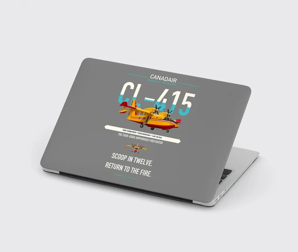 Canadair CL-415 design on gray MacBook case