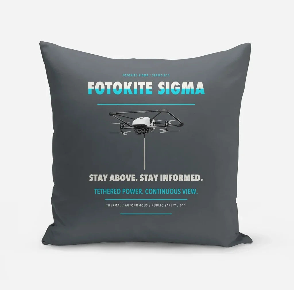 Fotokite Sigma design on gray pillow